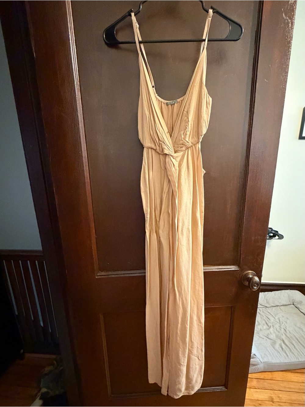 Light Peach Maxi Dress with adjustable Spaghetti Straps